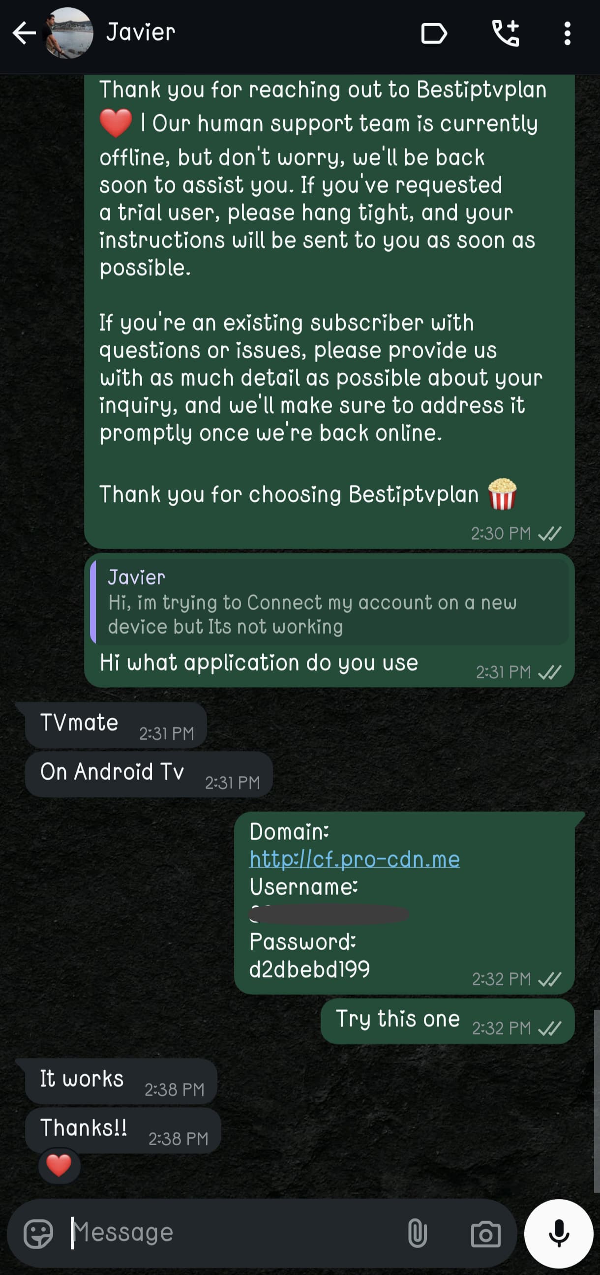 Javier R. Review